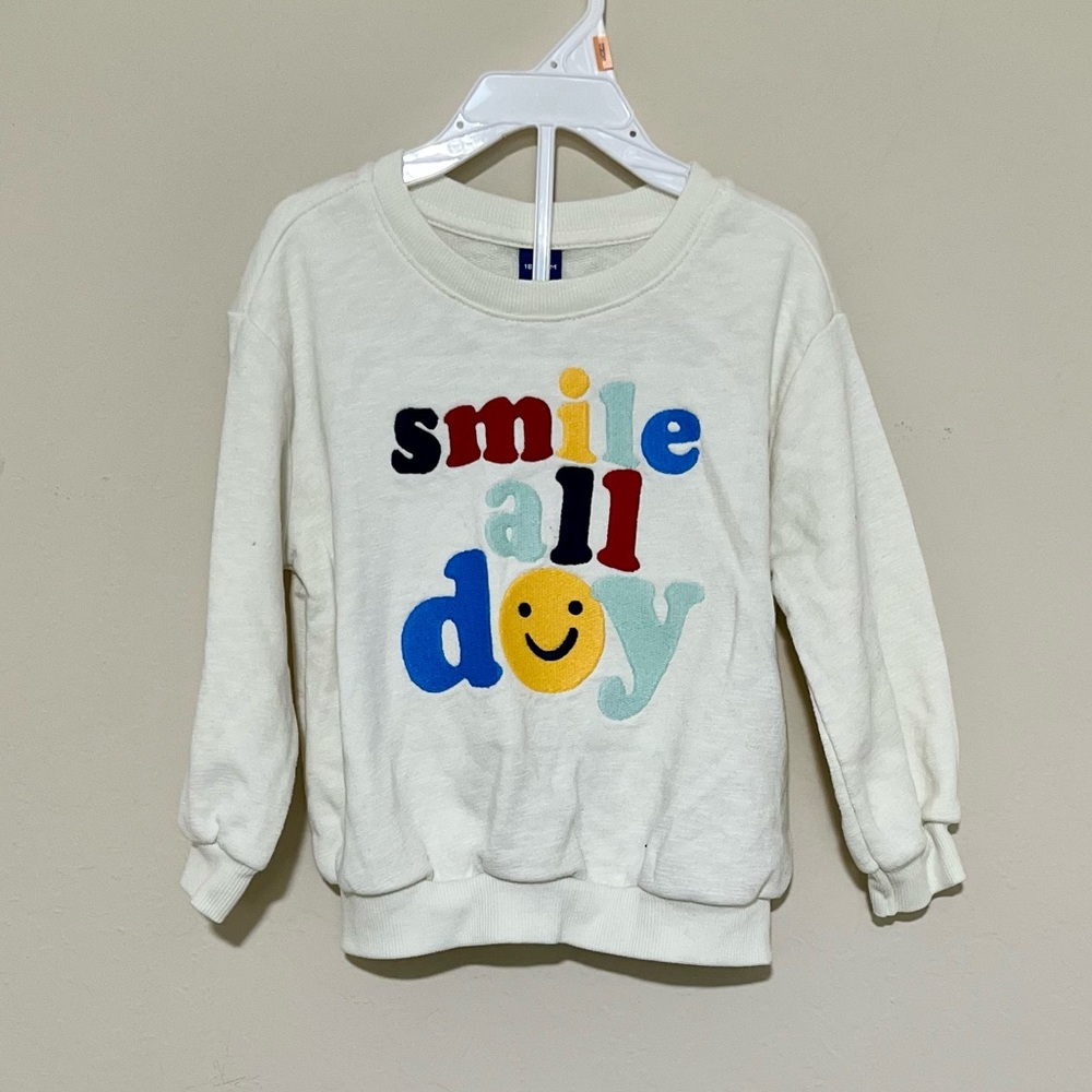 Old Navy NWOT "Smile All Day" Sweatshirt, 18-24M